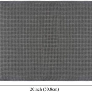 2 Pack Dish Drying Mats | Super Absorbent Microfiber – Sumo Deals Gray Waffle Weave Cotton Dish Drying Mat, 15X20 Inches, For Kitchen Counter Use.