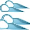 Set of 4 light blue plastic door stoppers with handle, wedge-shaped for holding doors open.