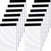 12-pack white lined paper notepads, 5x8 inch, with black binding for office, school, or home use.