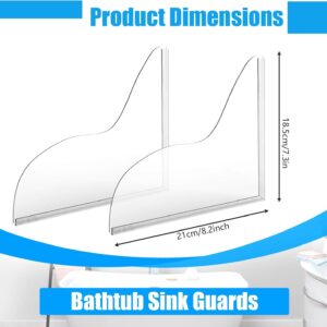 Shower Splash Guard | 2 Pcs Acrylic Corner Water Guard – Sumo Deals Pair Of Clear Acrylic Bathtub Sink Splash Guards, Curved Top, For Preventing Water Splashes.