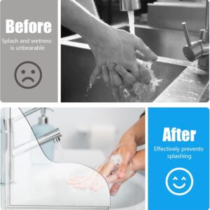Shower Splash Guard | 2 Pcs Acrylic Corner Water Guard – Sumo Deals Clear Acrylic Faucet Splash Guard, Curved Design, Prevents Water Splashing While Washing Hands.