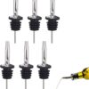 6Pc Stainless Steel Liquor Pourers For Bottles – Sumo Deals 6-Pack Stainless Steel Liquor Pourers With Black Rubber Stoppers For Olive Oil, Wine, And Spirits Bottles.