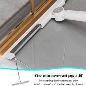 Magic Broom Sweeper | Multifunction Floor Squeegee – Sumo Deals White Plastic &Amp; Metal Squeegee With 45° Adjustable Head For Cleaning Bathroom Tiles &Amp; Shower Doors.