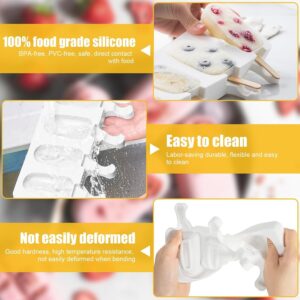 2 Pcs Silicone Popsicle Molds For Diy Ice Pops – Sumo Deals White Food-Grade Silicone Popsicle Mold With 4 Cavities, Flexible And Durable For Making Homemade Ice Pops.