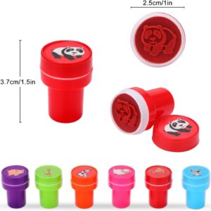 Animal Stamps For Kids | 26-Piece Self-Inking Set – Sumo Deals Red Plastic Panda Animal Stamp For Kids' Crafts, 3.7Cm Tall, With Red Ink.