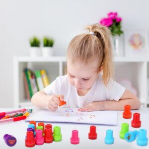 Animal Stamps For Kids | 26-Piece Self-Inking Set – Sumo Deals Kids' Animal Stamp Set, Colorful Plastic, For Creative Drawing And Learning.