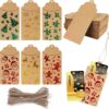 Kraft paper Christmas gift card holders with assorted festive designs for holiday gifting.