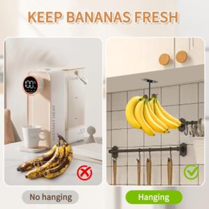 Black Metal Banana Hanger Hook, Under-Cabinet Mount, For Keeping Bananas Fresh In The Kitchen.