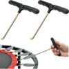 2-pack trampoline spring pull tools with black plastic T-handle and gold metal hook for easy spring installation.