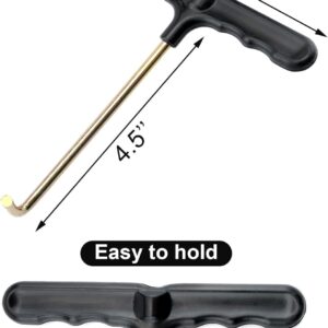 Black Plastic Handle And Gold Metal T-Hook Spring Puller Tool, 4.5
