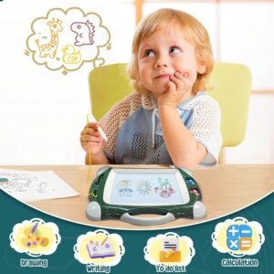Magnetic Drawing Board For Kids | Army Green – Sumo Deals Kids' Magnetic Drawing Board, Dark Green Plastic, With Stylus For Creative Drawing And Learning.