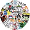 Assorted vinyl meme stickers, multi-color, for personalizing laptops, water bottles, and notebooks.