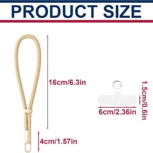 Fawn Phone Wrist Strap | Adjustable &Amp; Secure – Sumo Deals Beige Braided Nylon Phone Lanyard With Metal Clasp And Clear Pvc Patch, 16Cm Length, For Securing Phones.