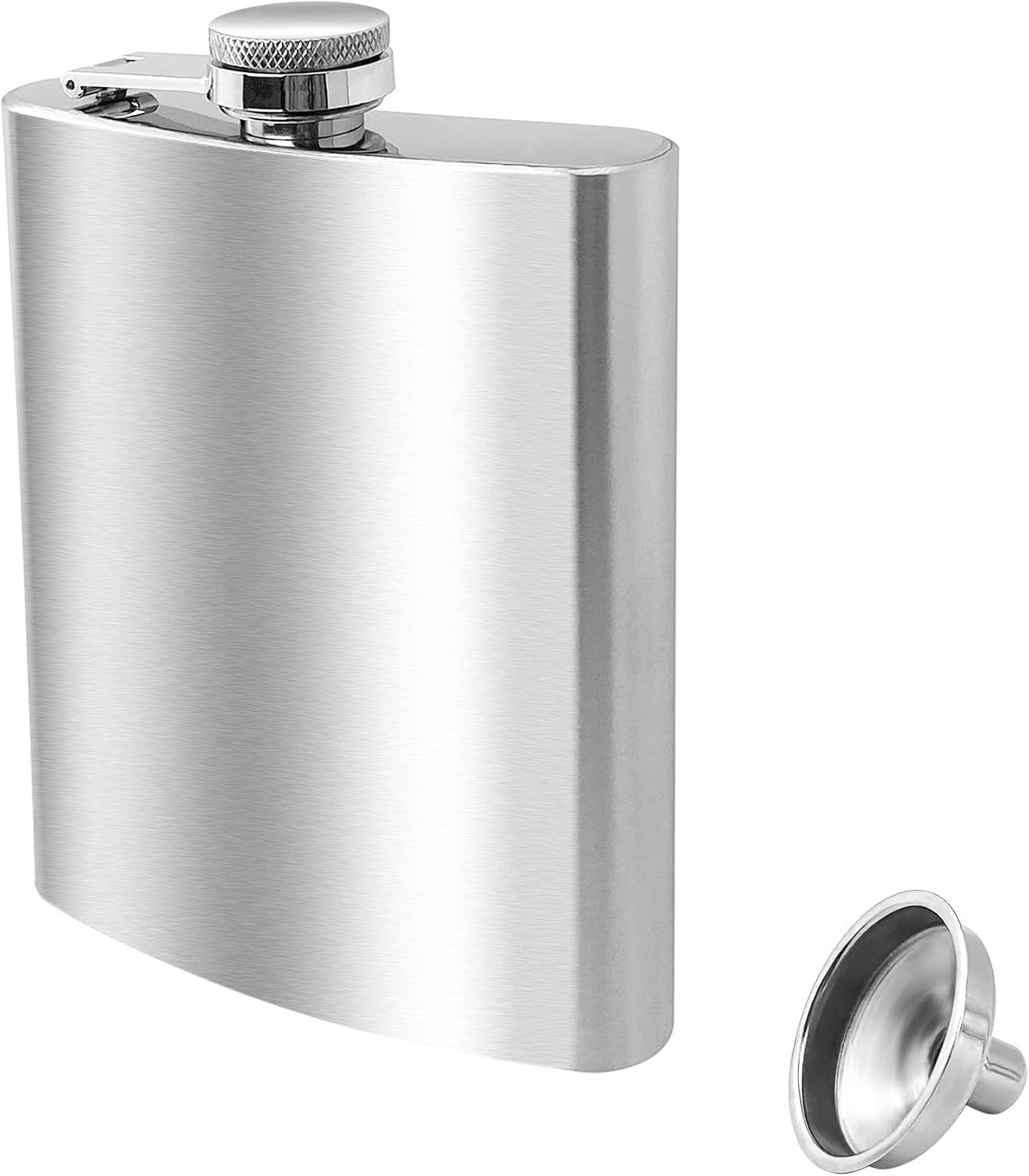8Oz Stainless Steel Hip Flask With Funnel – Sumo Deals Brushed Stainless Steel Hip Flask With Screw Cap And Funnel, For Discreetly Carrying Beverages.