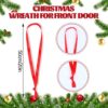 50cm red satin ribbon hanger for Christmas wreath, door decor, or craft projects.
