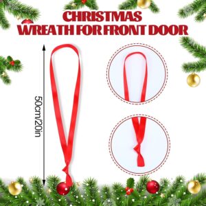 50cm red satin ribbon hanger for Christmas wreath, door decor, or craft projects.