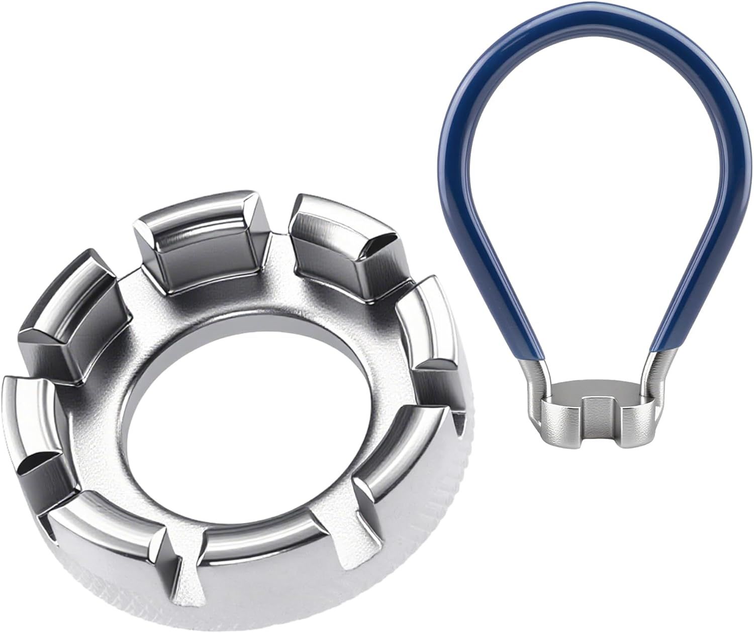 Bicycle Spoke Wrench Set | 6-In-1 Bike Wheel Tool – Sumo Deals Silver Metal Spoke Wrench And Blue Handled Spoke Holder For Bicycle Wheel Truing And Maintenance.