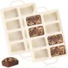 2-pack beige silicone mini loaf pans with colorful sprinkles, 8-cavity, for baking brownies and cakes.