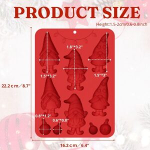 Red Silicone Gnome And Christmas Ornament Mold For Baking, Candy, Or Soap Making.