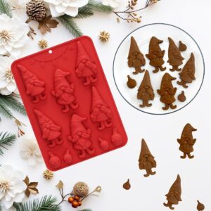 Red Silicone Gnome Mold For Baking, Candy, Or Chocolate Making.