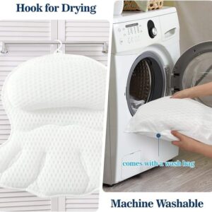 Bathtub Pillow For Neck &Amp; Back Support | Soft 4D Mesh – Sumo Deals White Textured Mesh Full-Body Bath Pillow With Headrest &Amp; Suction Cups, Machine Washable With Included Wash Bag, For Bat