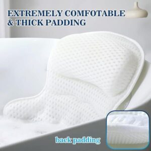 Bathtub Pillow For Neck &Amp; Back Support | Soft 4D Mesh – Sumo Deals White Mesh Bath Pillow With Thick Padding For Comfortable Back And Neck Support In A Bathtub.