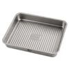 Sachui Titanium grey rectangular baking pan with ribbed bottom for oven cooking.