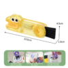 Yellow Cartoon Alligator Plastic 3-In-1 Bottle Brush With Black Bristles For Cleaning Baby Bottles And Nipples.