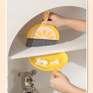 Mini Broom And Dustpan Set – Green Desktop Cleaner – Sumo Deals Cute Yellow Plastic Lemon-Shaped Mini Broom And Dustpan Set For Desktop Cleaning.