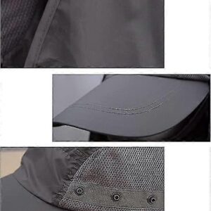 Foldable Fishing Hat | Uv Protection &Amp; Breathable Mesh – Sumo Deals Gray Nylon Mesh Sun Hat With Wide Brim, Ventilation, And Snap Buttons, Ideal For Outdoor Activities.