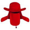Foldable Fishing Hat | Uv Protection &Amp; Breathable Mesh – Sumo Deals Red Polyester Sun Hat With Wide Brim, Detachable Face Mask, And Neck Flap For Outdoor Protection.
