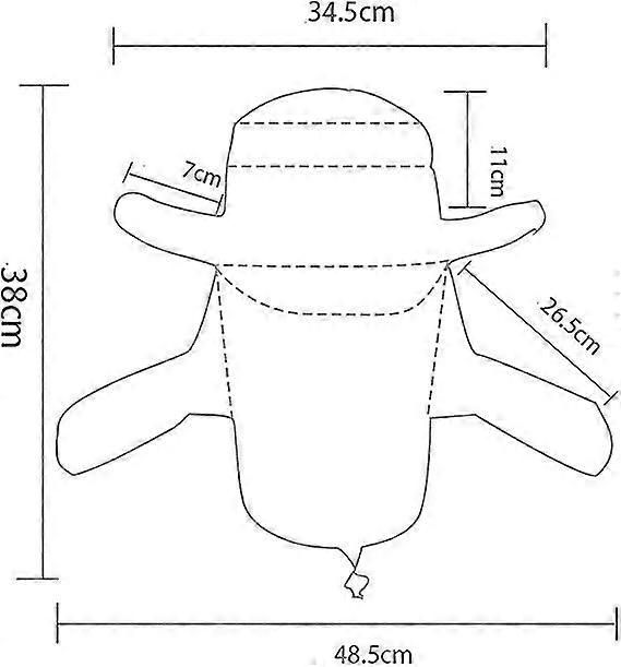 Foldable Fishing Hat | Uv Protection &Amp; Breathable Mesh – Sumo Deals Technical Drawing Of A White Inflatable Pillow With Headrest And Armrests, Showing Dimensions For Travel Use.