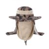 Camo Boonie Hat With Wide Brim, Mesh Face Mask, And Neck Flap For Sun Protection, Fishing, Hiking.
