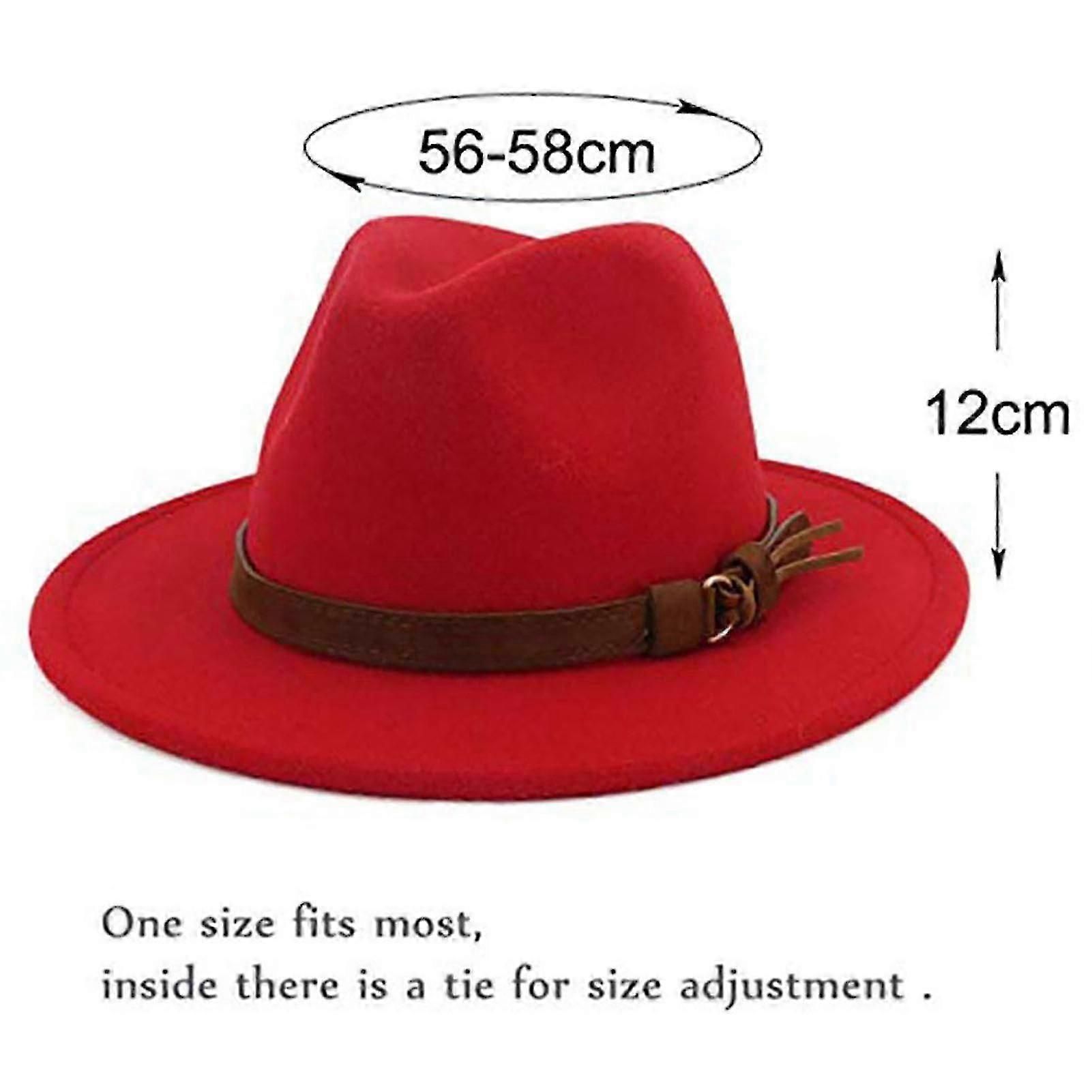 Vintage Felt Fedora Hat For Men – Classic Style – Sumo Deals Red Felt Fedora Hat With Brown Faux Leather Band And Tassel, 56-58Cm, 12Cm Tall, For Fashion Or Sun Protection.
