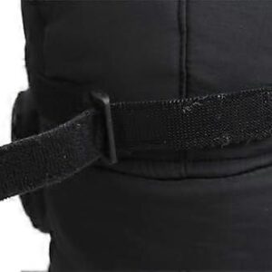 Black Fabric Glove Wrist Strap With Plastic D-Ring And Hook-And-Loop Closure For Adjustable Fit, Winter Sports.