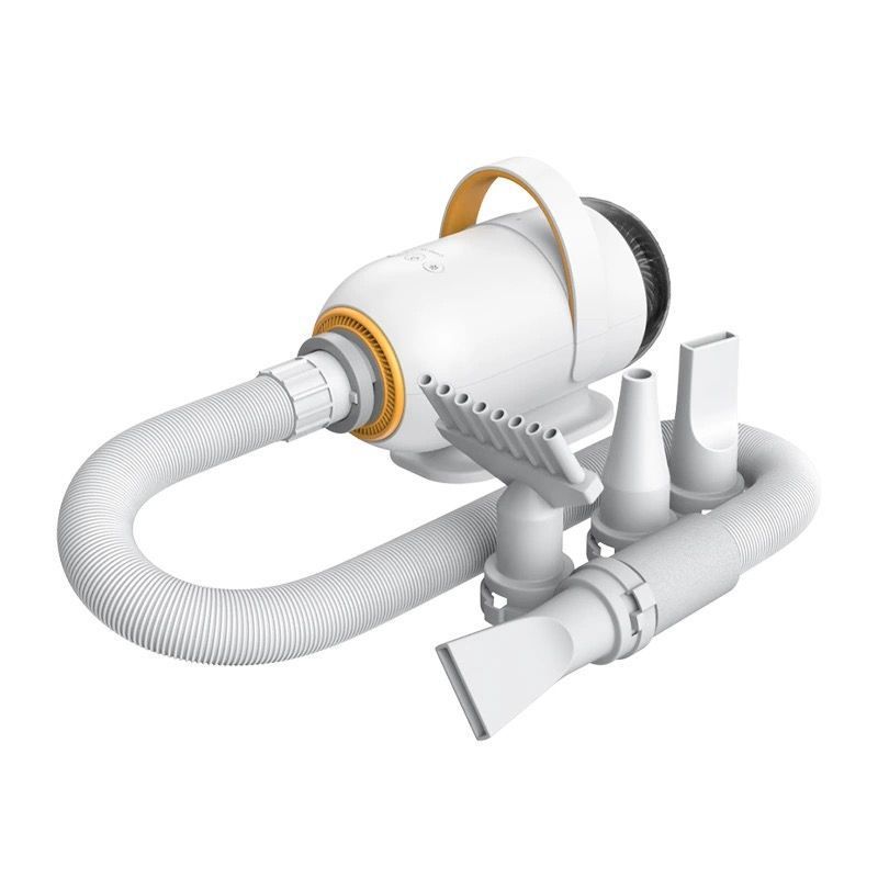 Smart Pet Grooming Dryer | Adjustable Speed &Amp; Temp – Sumo Deals White And Orange Plastic Pet Hair Dryer With Flexible Hose And Multiple Nozzles For Grooming.