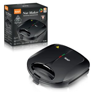 RAF R.246 electric nut maker, black plastic, compact design with indicator lights, for making nut-shaped cookies.