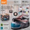 RAF R.1360 3100W electric steam iron, black/rose gold with ceramic soleplate, 1.5L tank, for clothes.