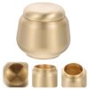 Small, brushed gold brass cremation urn with screw-top lid for human or pet ashes.