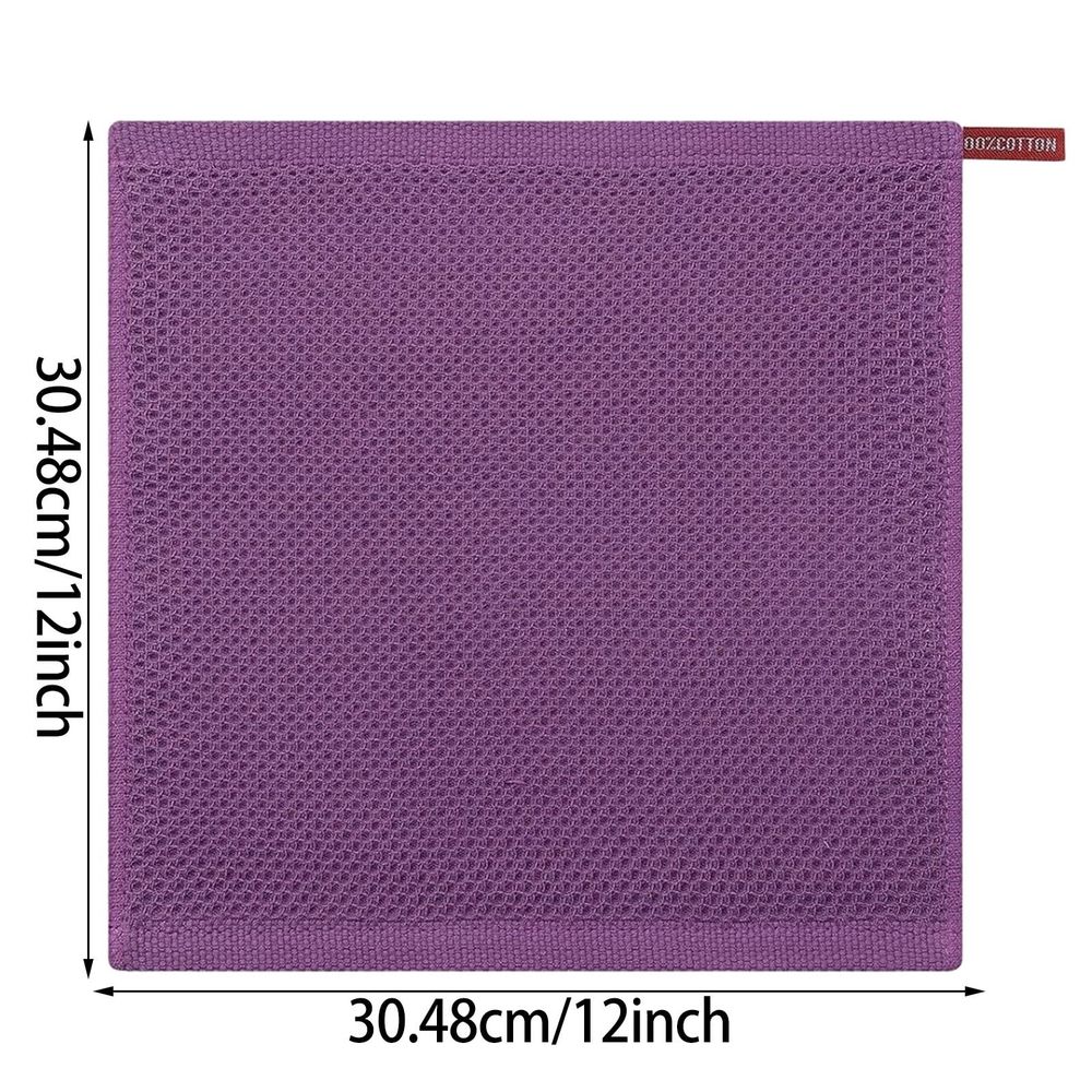 Honeycomb Kitchen Towels | Super Absorbent Dish Cloths – Sumo Deals Purple 12X12 Inch 100% Cotton Waffle Weave Dishcloth, Absorbent Kitchen Towel For Cleaning And Drying.