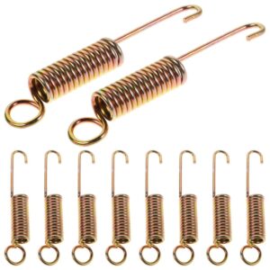 10-pack gold-tone metal extension springs with hooked ends & looped ends for trampoline, garage door, or automotive use