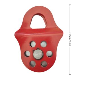 Heavy Duty Swivel Pulley | Winch Sheave With Bearing – Sumo Deals Red Metal Single Pulley Block With 6 Holes, 13Cm/5.1In, For Lifting And Rigging.