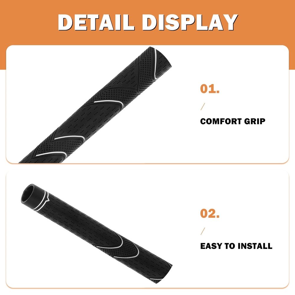 Jumbo Golf Grip | Comfortable Rubber Club Accessory – Sumo Deals Black Rubber Golf Club Grip With Textured Pattern And White Accents For Comfort And Easy Installation.