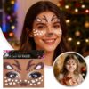 Glitter deer face art stickers, brown antlers, white spots, and nose for Christmas parties & costumes.
