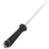 Black Handle, Silver Steel Sharpening Rod With Hanging Ring, For Kitchen Knives.