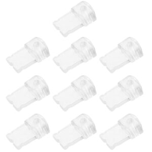 9-pack clear plastic curtain rod clips, C-shaped, for hanging shower curtains or window drapes.