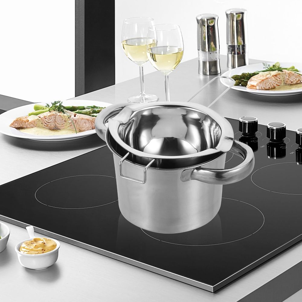 Mini Chocolate Melting Pot | Stainless Steel Double Boiler – Sumo Deals Stainless Steel Double Boiler Pot Set For Melting Chocolate, Butter, Or Making Sauces On An Induction Cooktop.