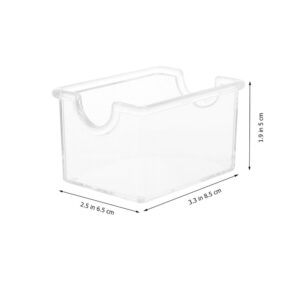 Clear Acrylic Business Card Holder With Curved Front Opening, Desktop Office Organizer.