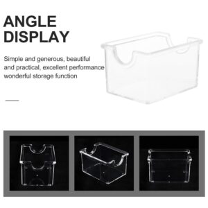 Clear Acrylic Storage Box With Curved Sides For Desk Organization Or Small Item Display.