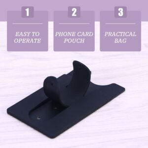 Phone Card Holder Sticker – Set Of 5 Black Silicone – Sumo Deals Black Silicone Phone Card Pouch With Integrated Kickstand For Hands-Free Viewing And Card Storage.